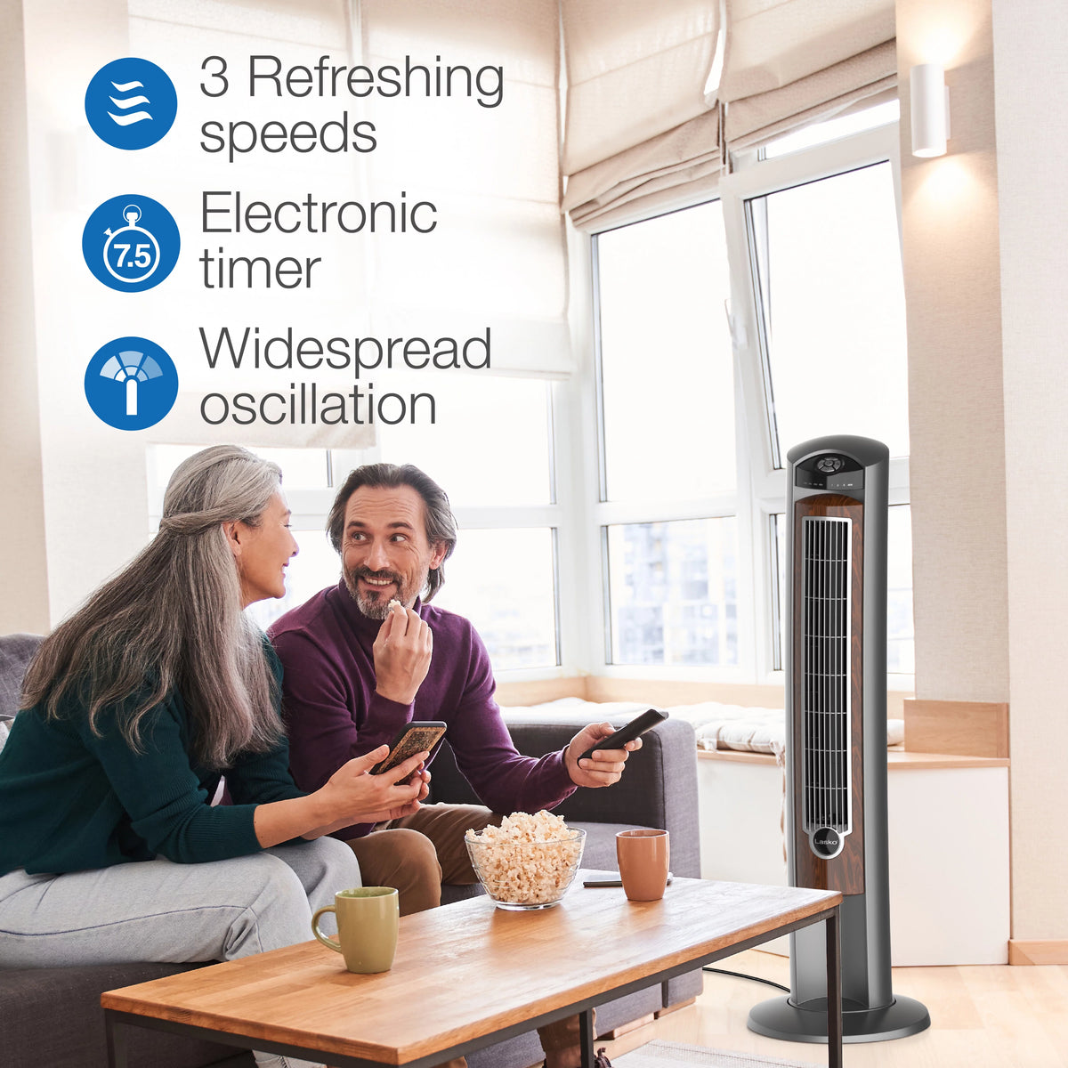 42 Tower Fan with Ionizer, Timer and Remote M5766