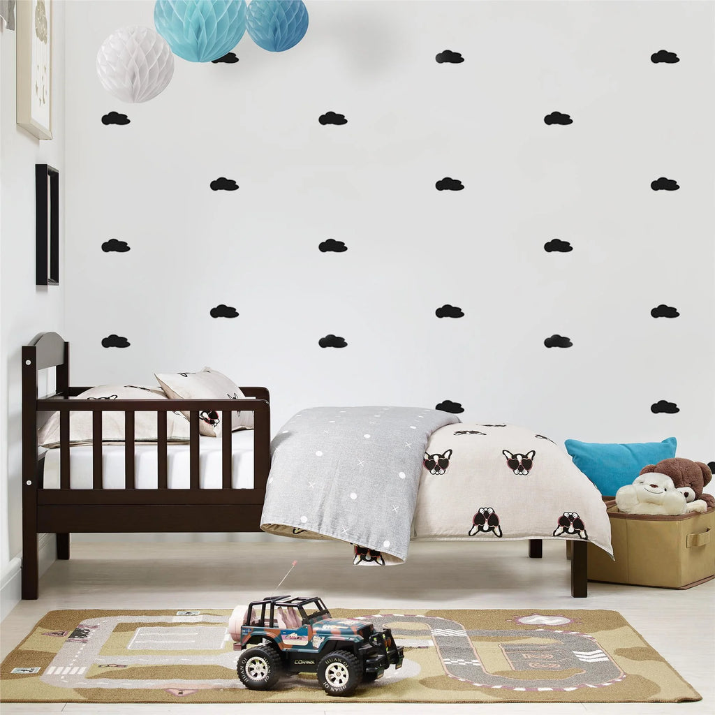 Wood Toddler Bed with Safety Guardrails K975718