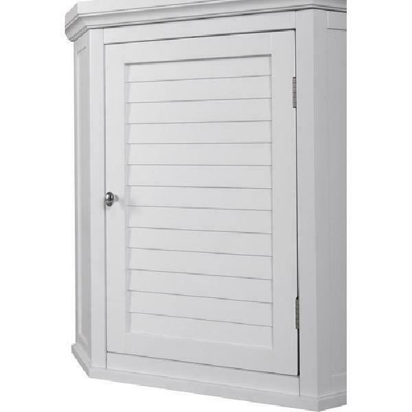 White Corner Bathroom Floor Cabinet O353190