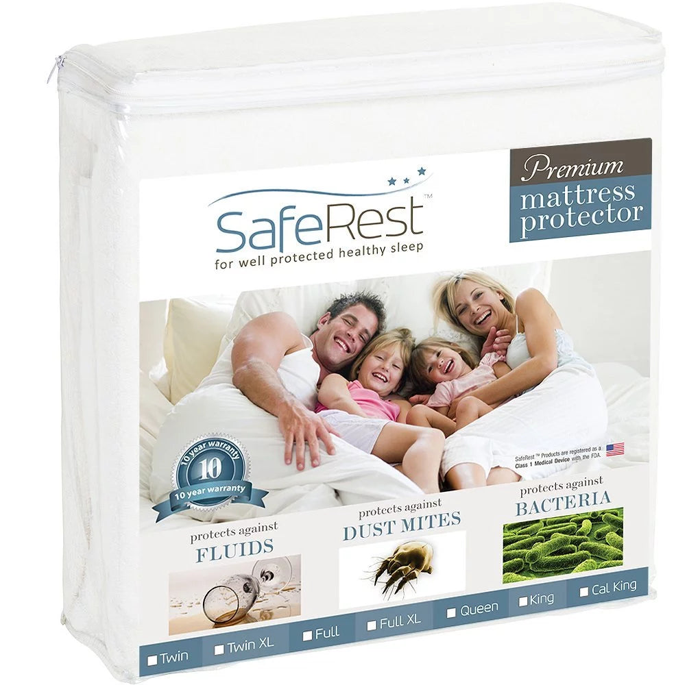 Waterproof Cotton Terry Queen Mattress Encasement Y6705
