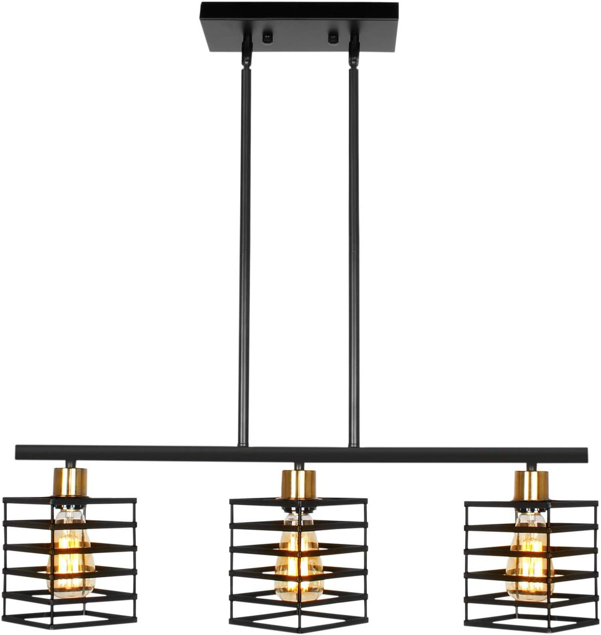 3 Light Metal Cages Adjustable Rods Chandelier Q256316