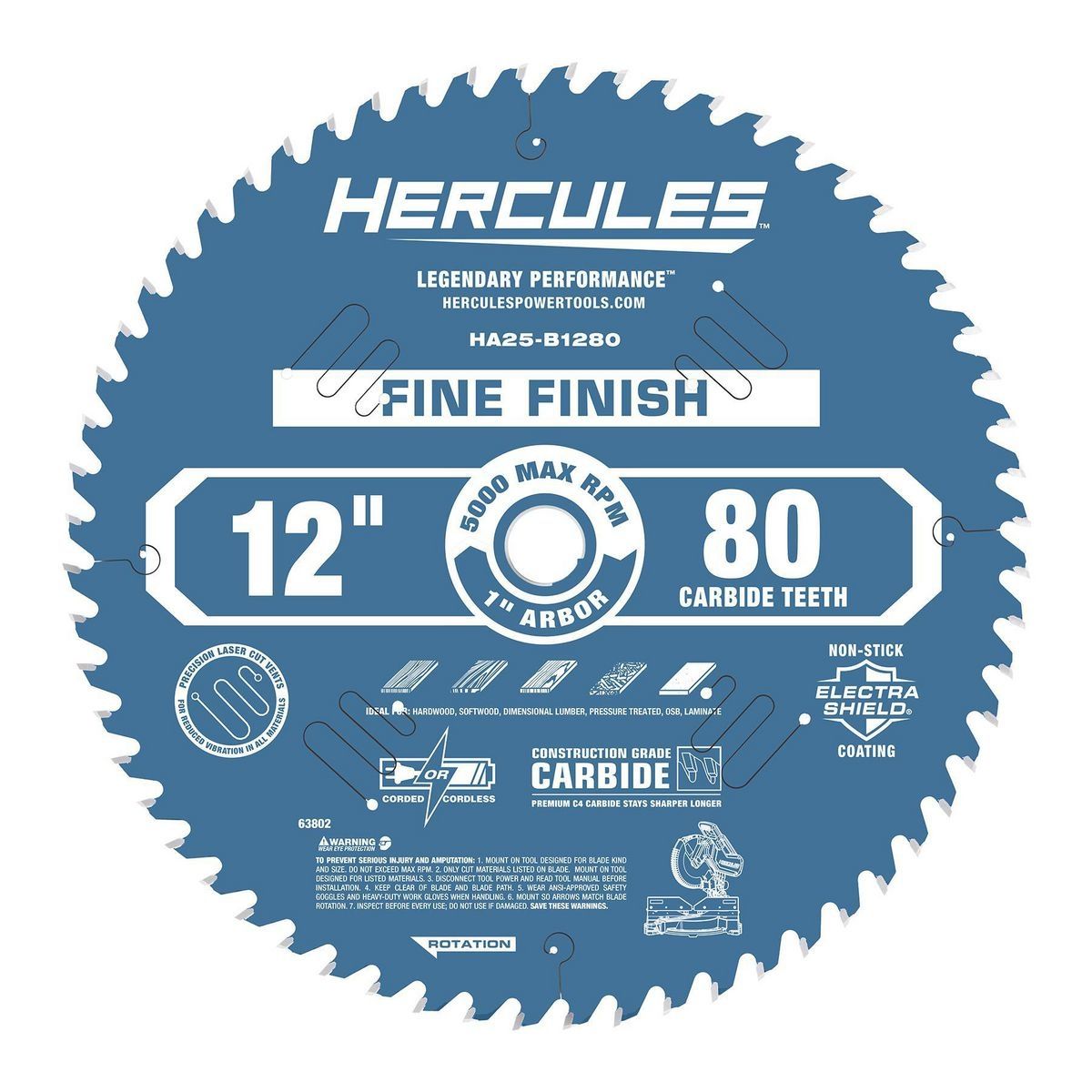 12 in. 80T Fine Finish Miter Saw Blade L85472