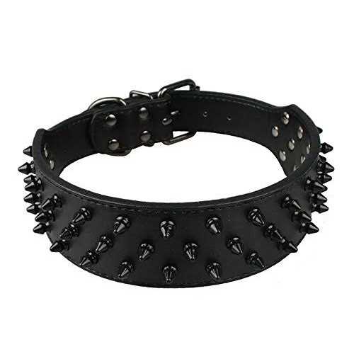 Black Spiked Studded Dog Collar F976