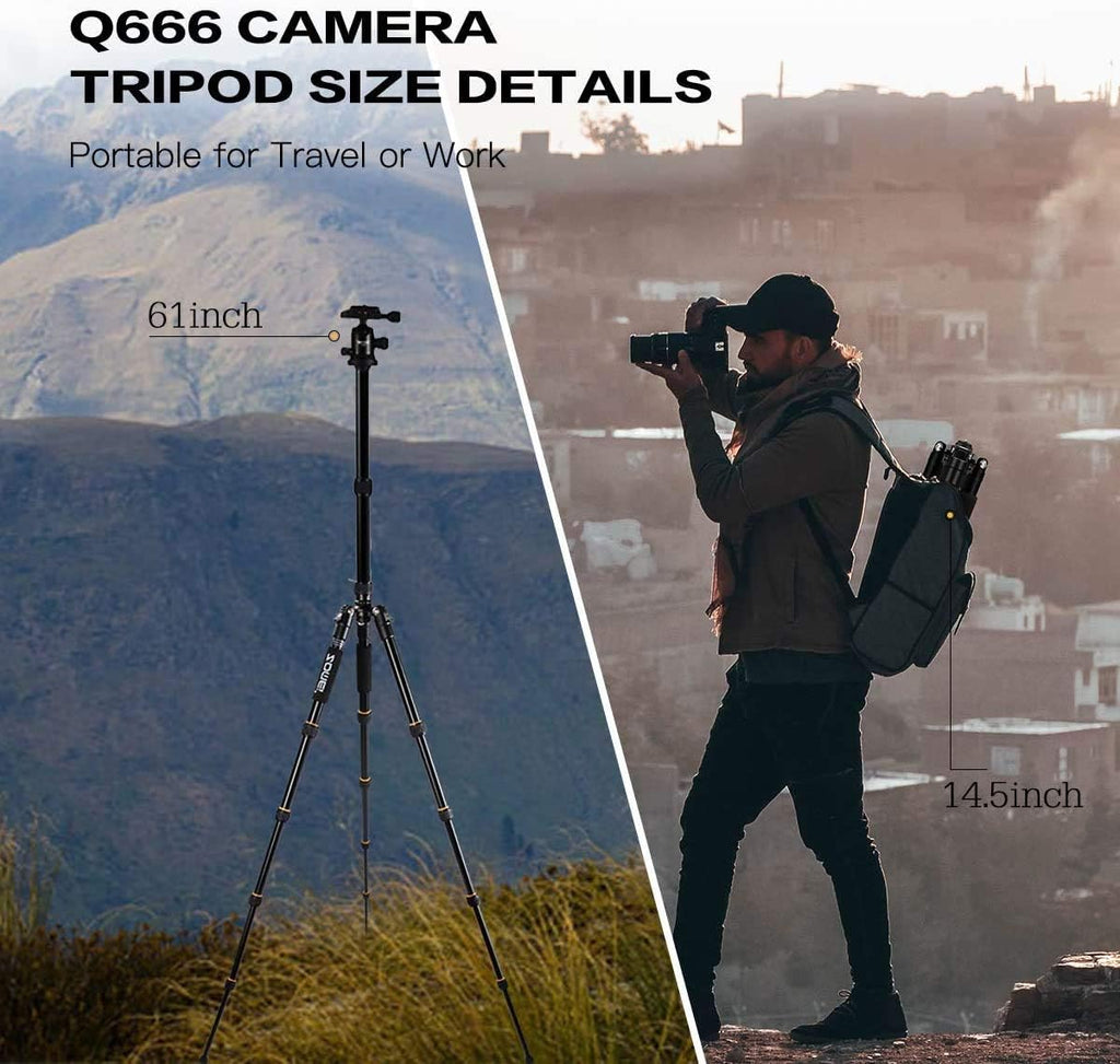Camera Tripod with Ball Head Quick Release Plate and Carrying Case F8534