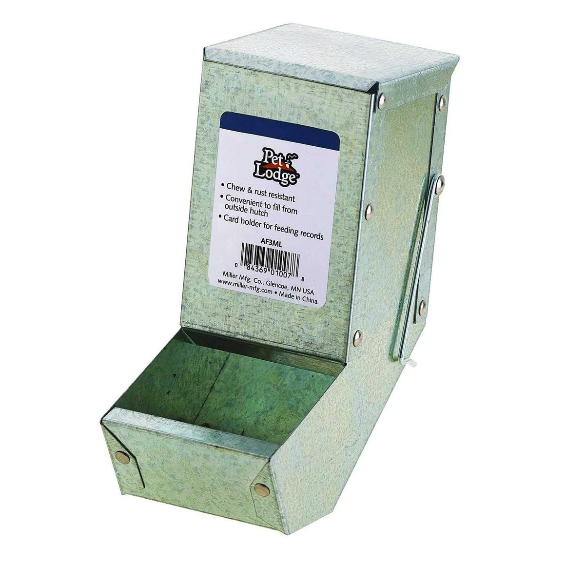 Metal Small Animal Feeder with Lid M58102