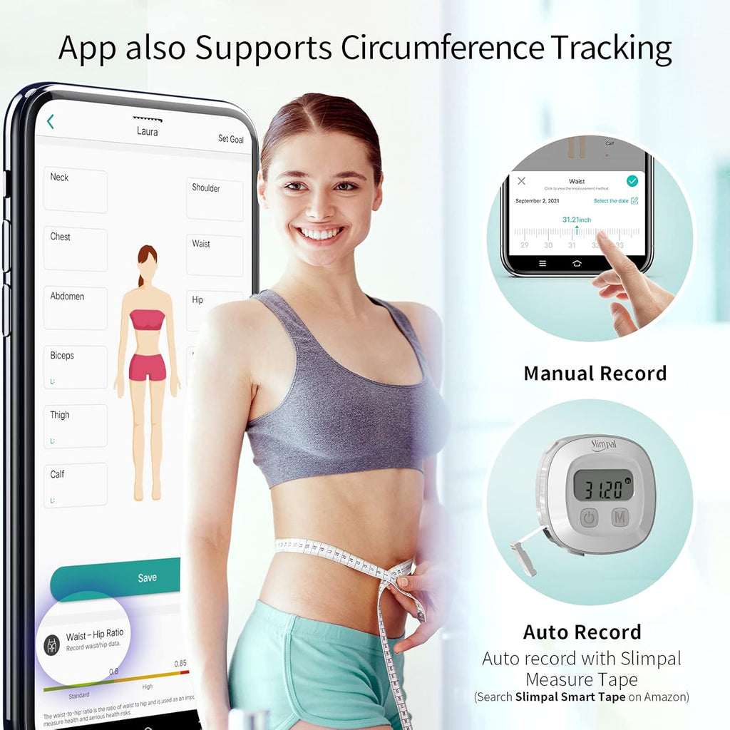 Smart Body Fat Water Weight WiFi Bluetooth Rechargeable Digital Bathroom Scale V50428