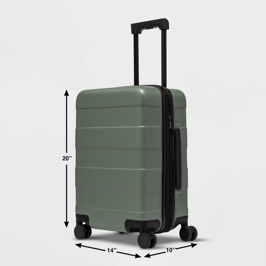 20x22 Carry on Spinner Suitcase Green A2971