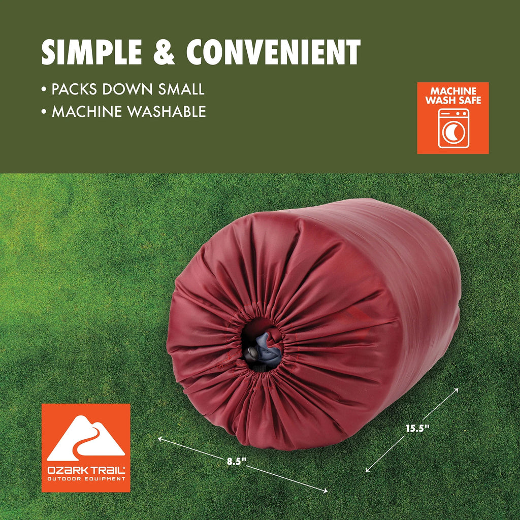 50-Degree Warm Weather Rectangular Sleeping Bag, Red, 33x75 Z59728