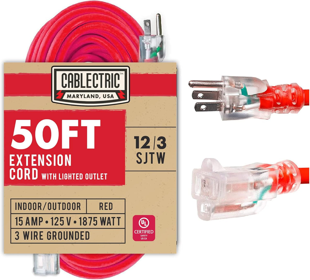 50 Ft 12 Gauge Heavy Duty Orange Extension Cord G872789