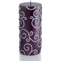 Purple Scroll Pillar Candle 12Pcs L18396