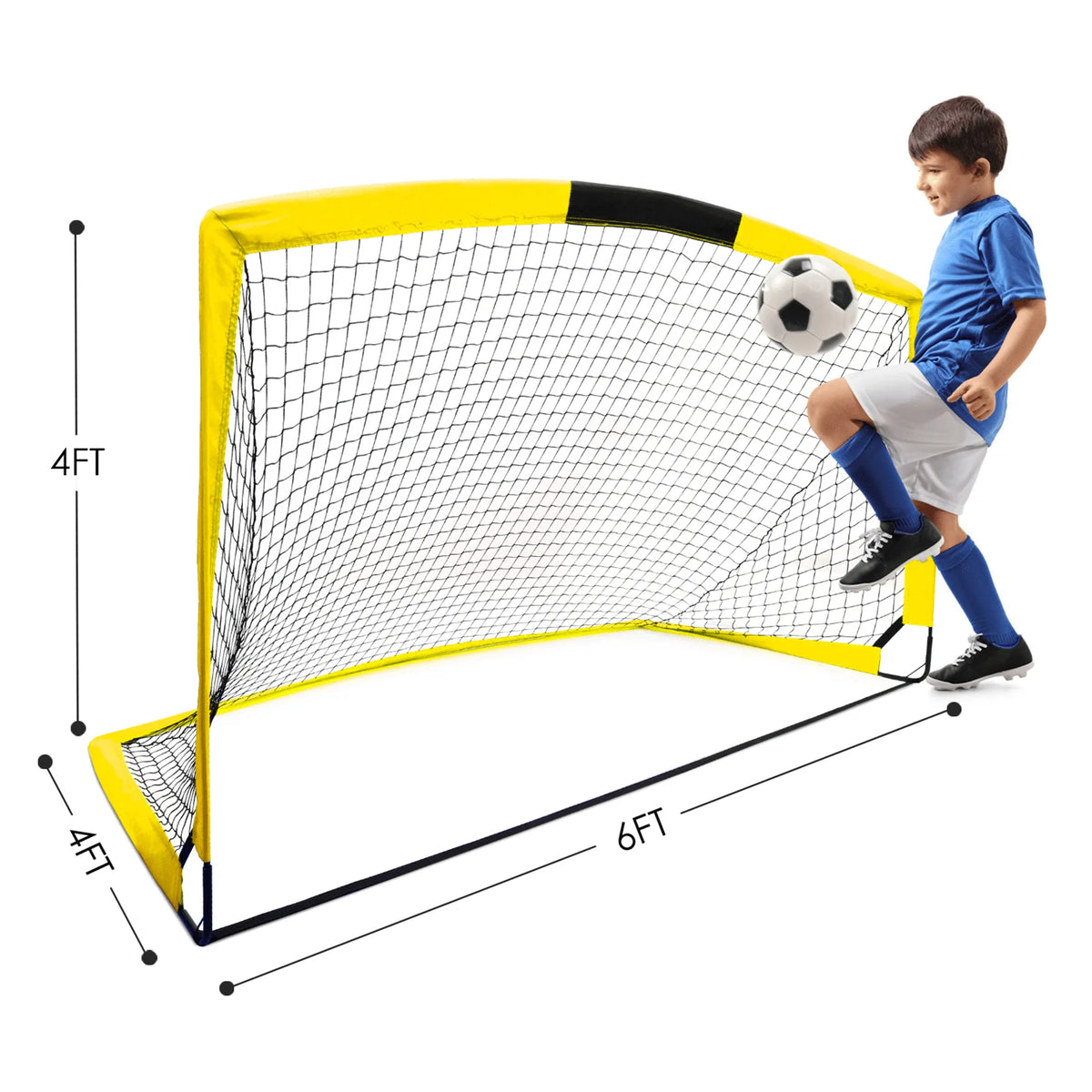 6'x4' Set of 2 Foldable Soccer Goals S728