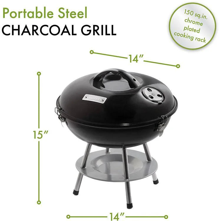 14-In. Portable Charcoal Grill in Black G73759