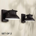 Black LED Outdoor Wall Lights Set of 2 S707769
