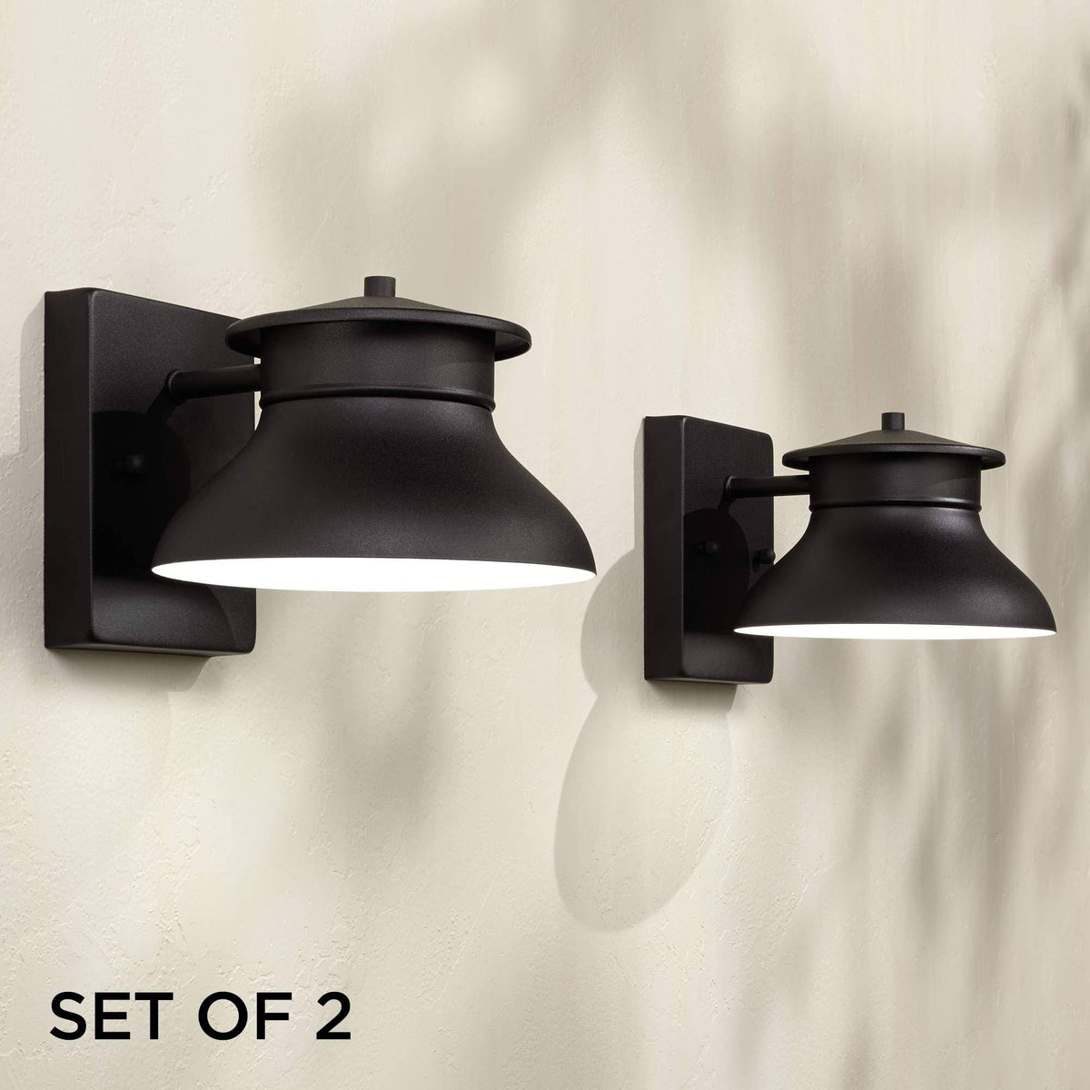 Black LED Outdoor Wall Lights Set of 2 S707769