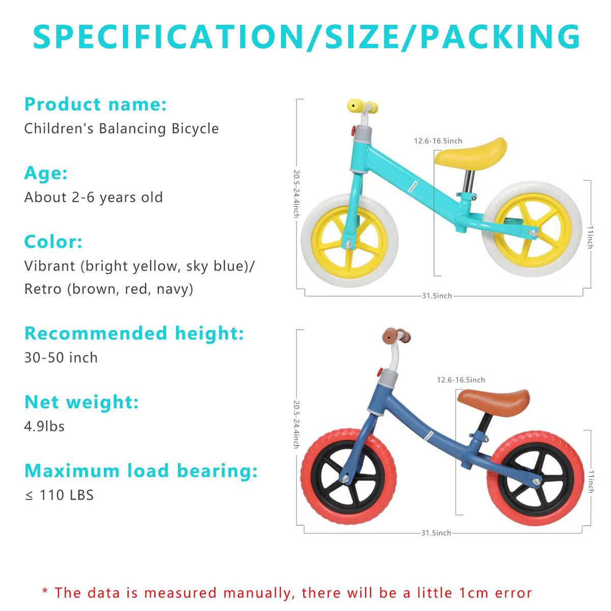11'' Adjustable Carbon Steel Balance Bike Q61160