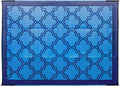 Reversible Outdoor Patio Mat 9' x 12' Lattice Blue E5892