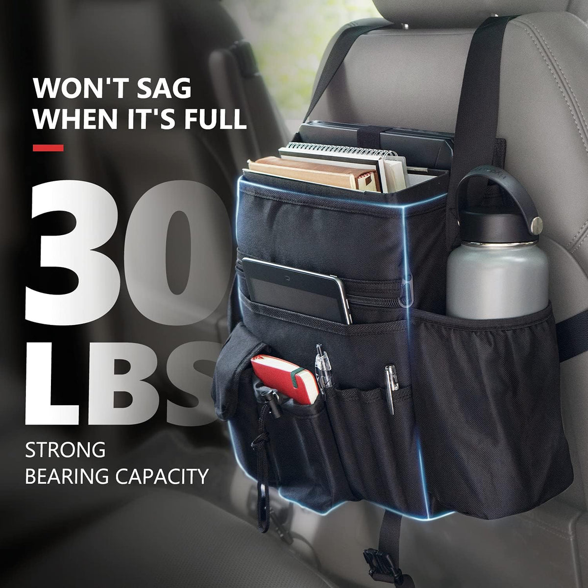 Black Car Front Seat Organizer E254