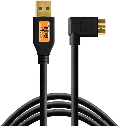USB 3.0 to Micro-B Right Angle Cable, 15' (4.6m), High-Visibility Orange C928911