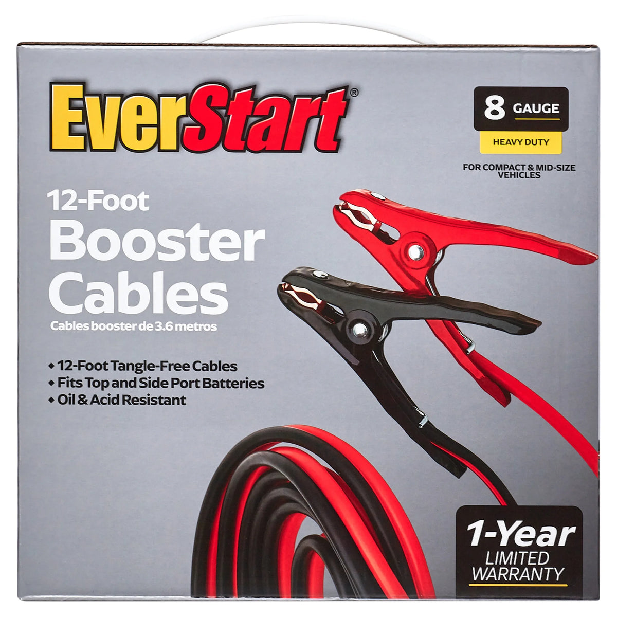 8-Gauge Heavy Duty 12-Foot Booster Cables Q16081