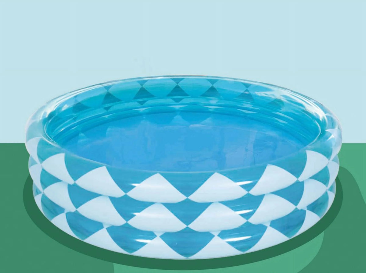 Blue Soft-Sided Round Inflatable Kiddie Pool B153541