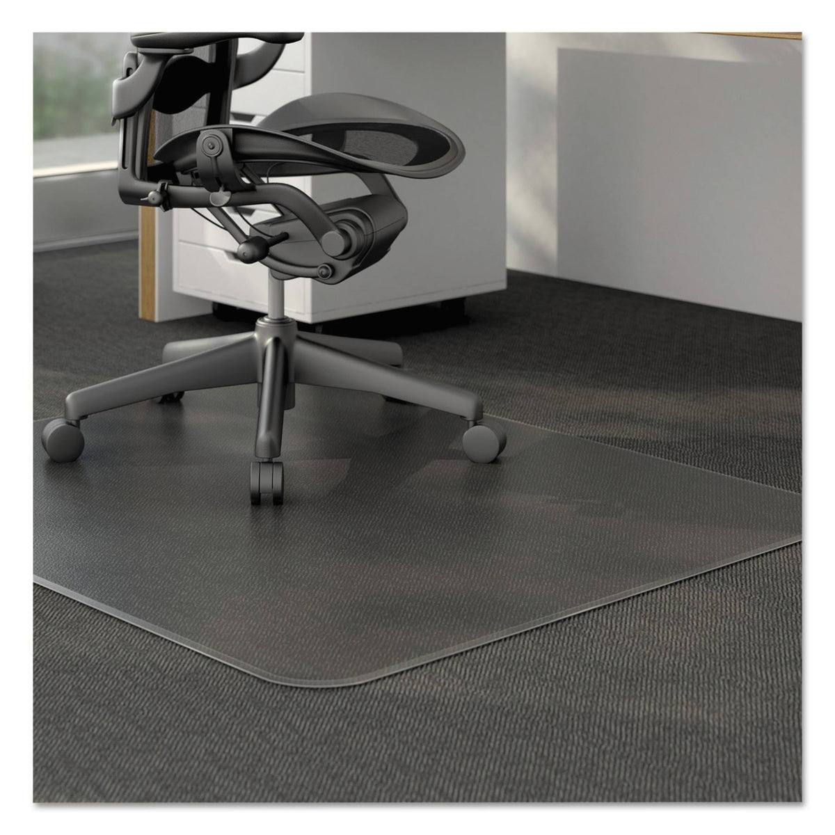 Clear Rectangular Chair Mat for Low Pile Carpet Z218962