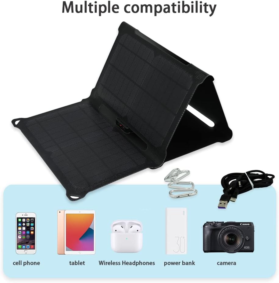 28W Foldable Solar Panel with 2 USB Output Ports D295793