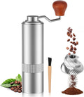 Manual Conical Stainless Steel Burr Coffee Grinder with Adjustable Grind Setting, 25g Capacity Y68844
