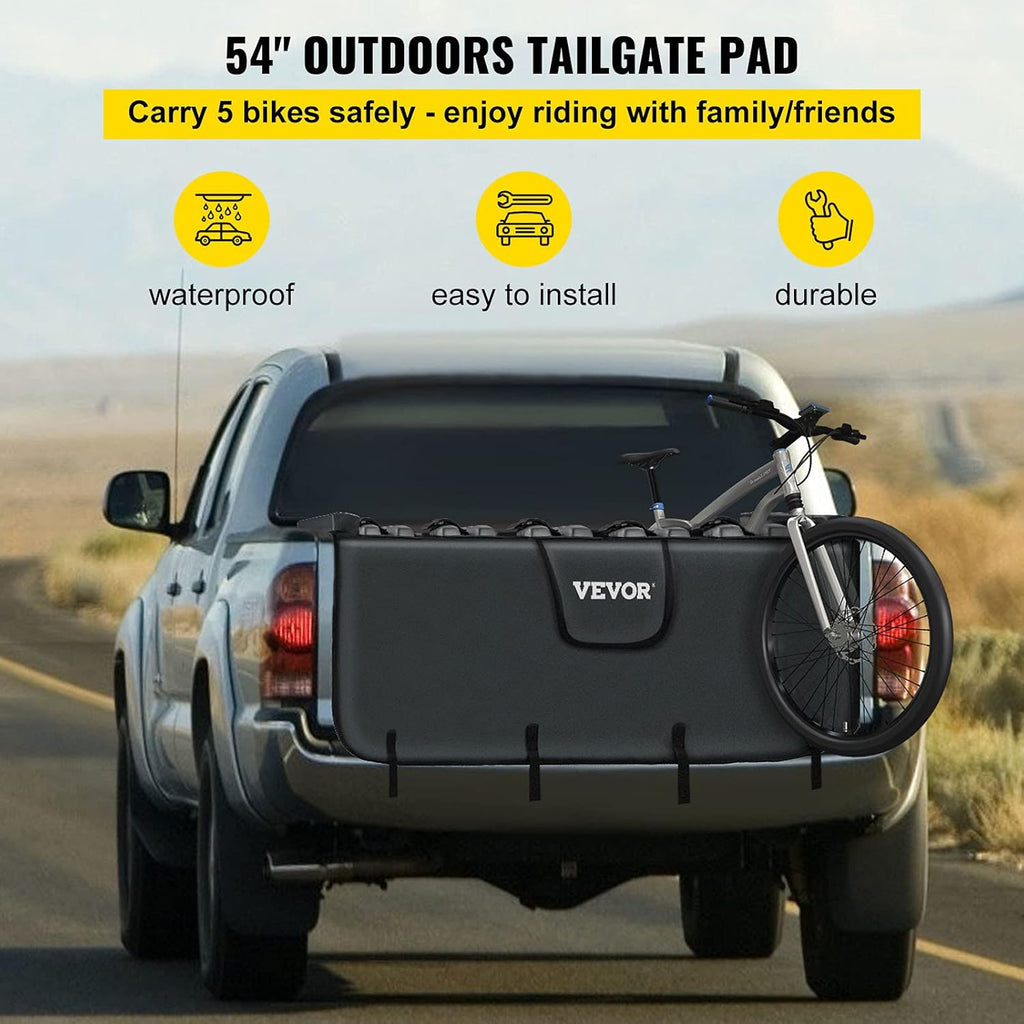 Tailgate Pad for Bikes, Carries UP to 5 Mountain Bikes, 54 Bike Pickup Pad I95574