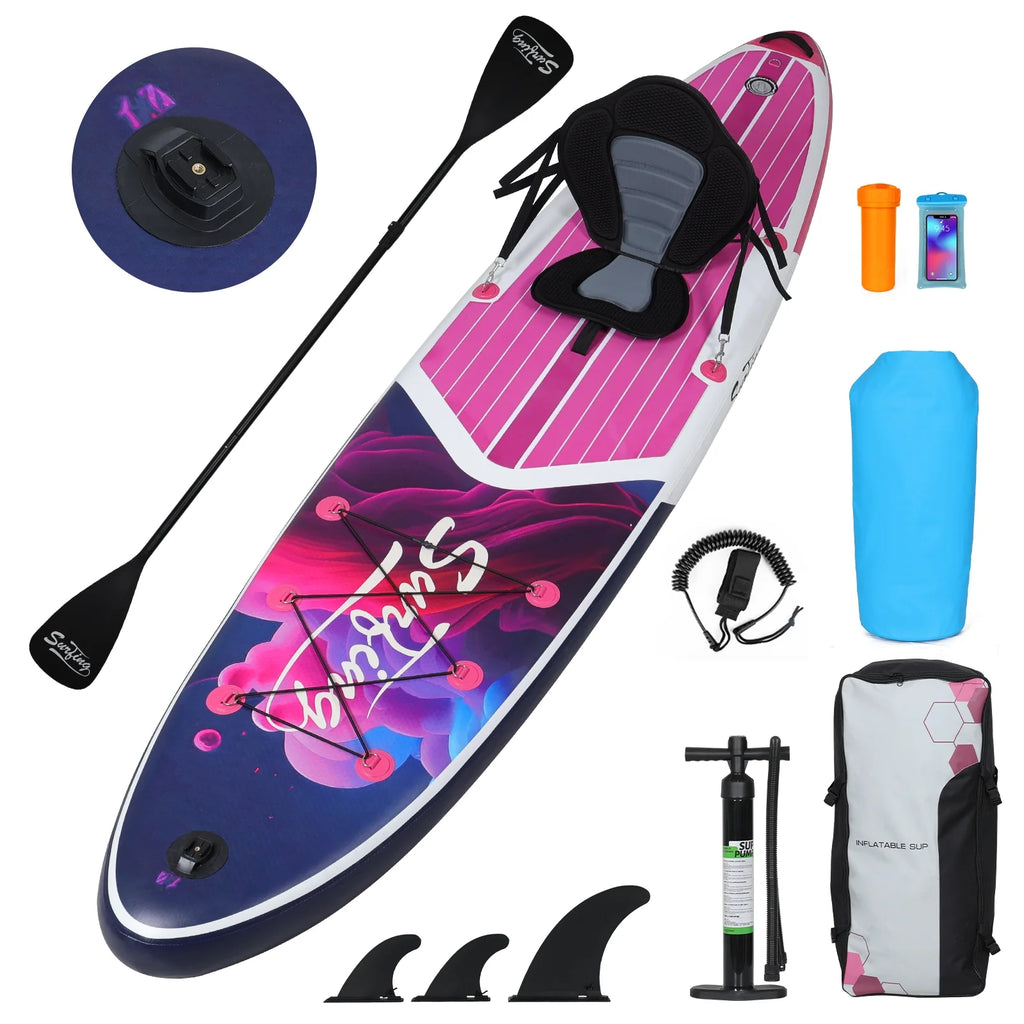 11 Ft Inflatable Stand Up Paddle Board and Sit-on Kayak Set F19500