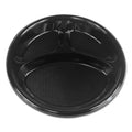 Hi-Impact Plastic Dinnerware Plate 3 Compartments Black T427