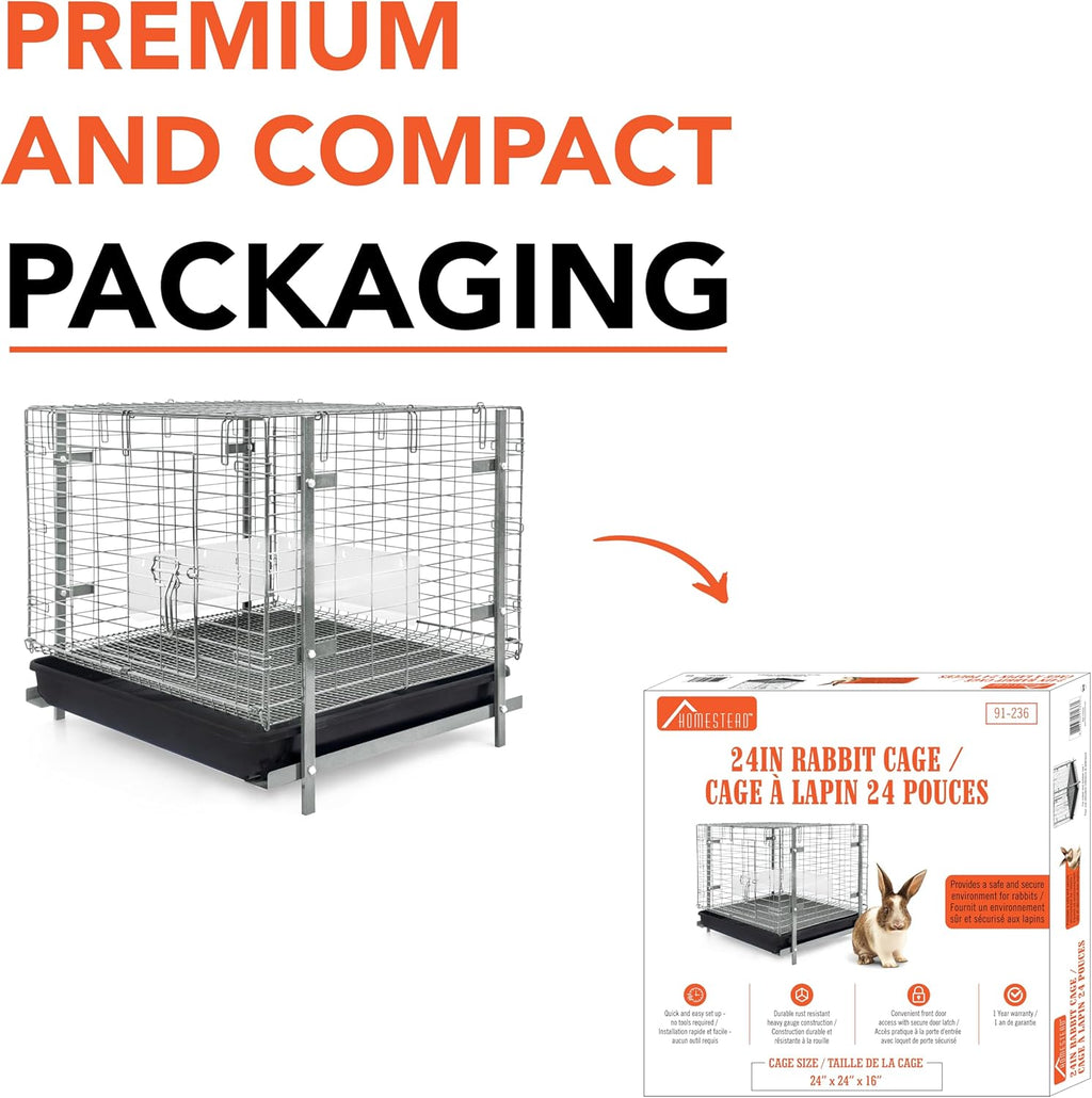 24-inch Rabbit Cage with Tray H94525