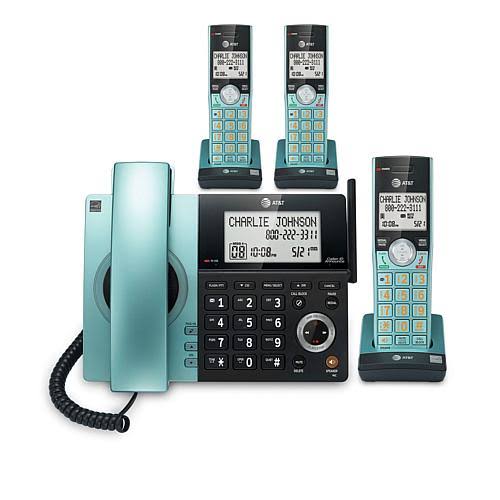 Corded/Cordless Phone with Smart Call Blocker, Silver/Black with 3 Handsets P34209