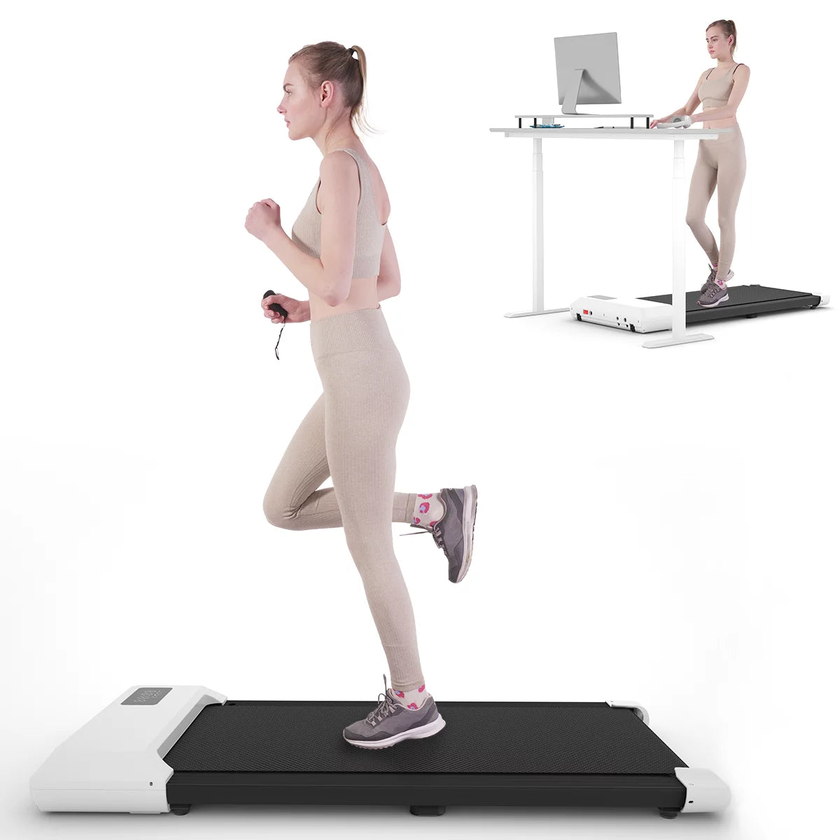 2.5Hp Walking Pad Treadmill with Remote Control and LED Display Q5479