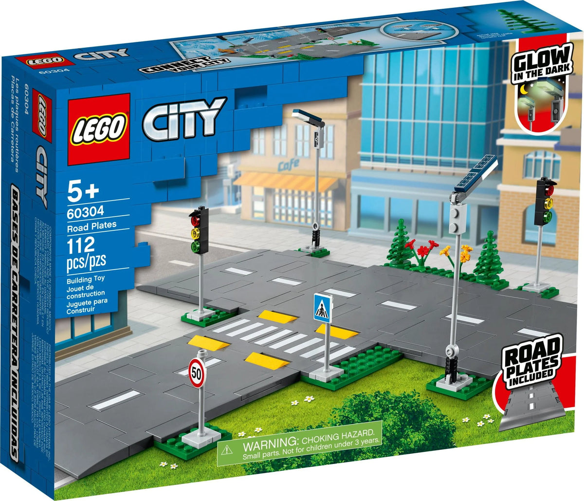 Road Plates Building Toy Set with Traffic Lights and Trees S739486