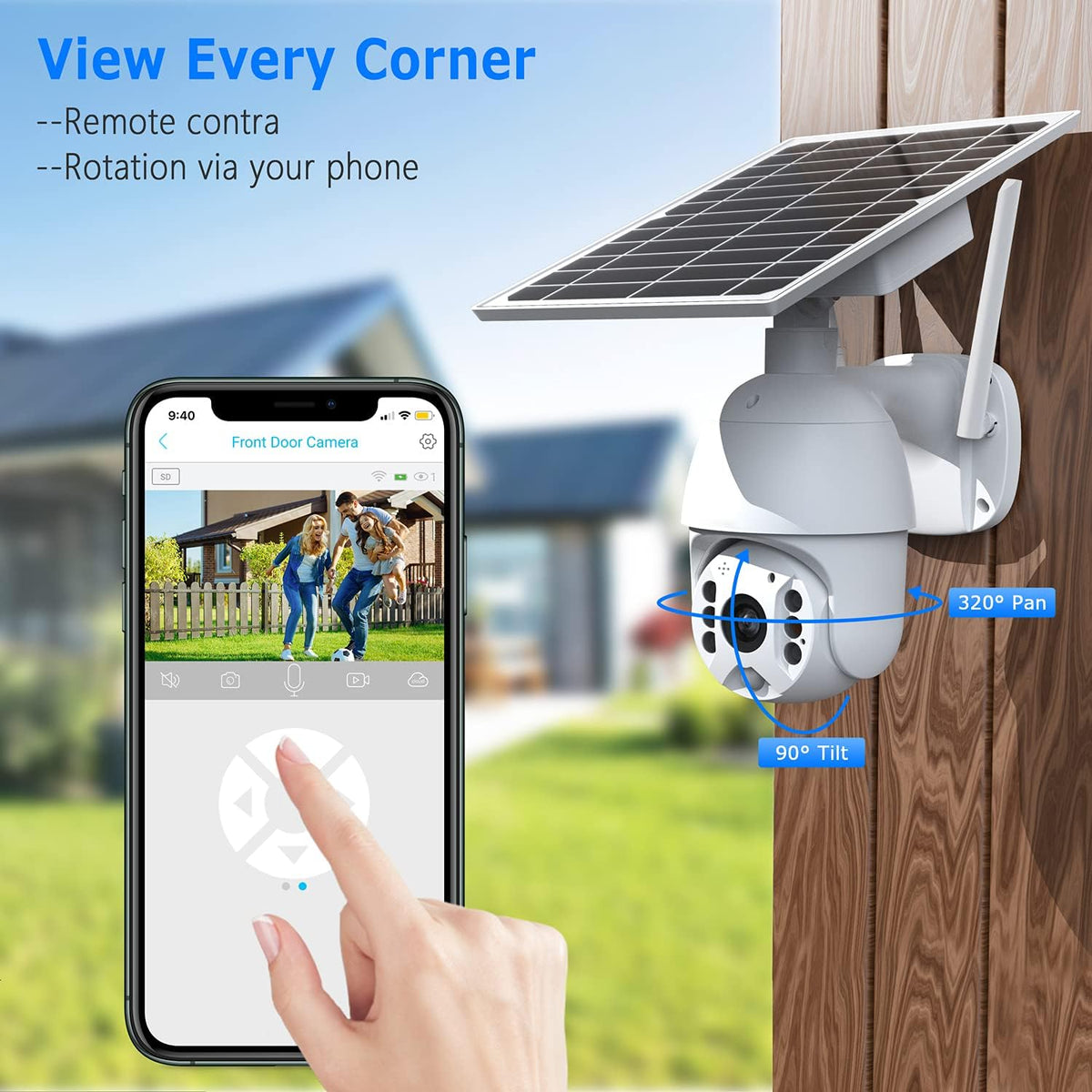 WiFi Wireless 1080P Solar Security Camera F910
