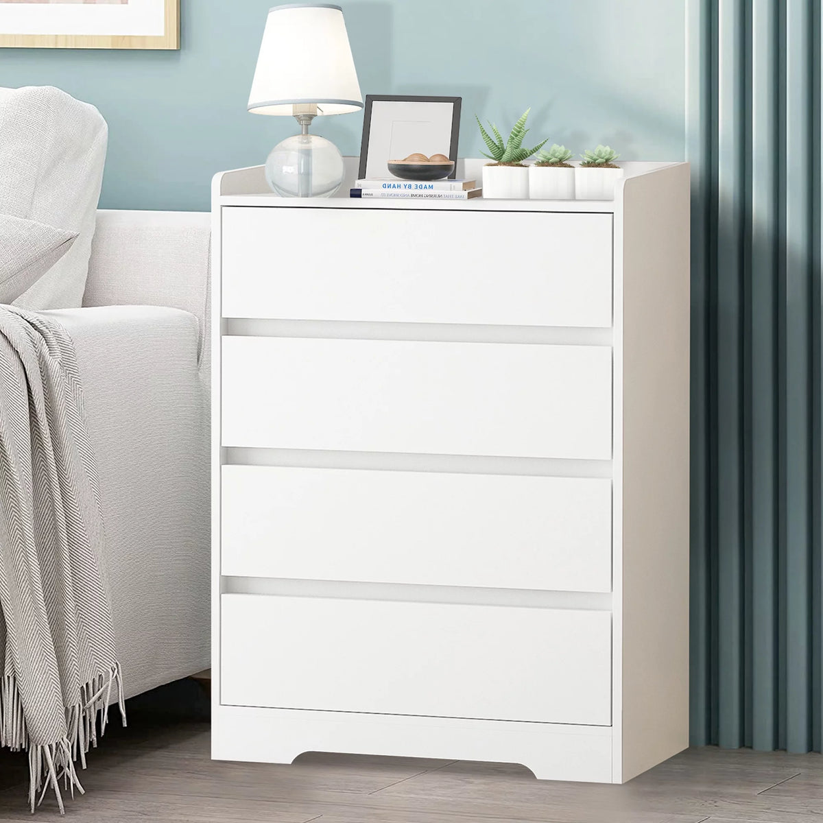 White 4 Drawer Wood Dresser V503