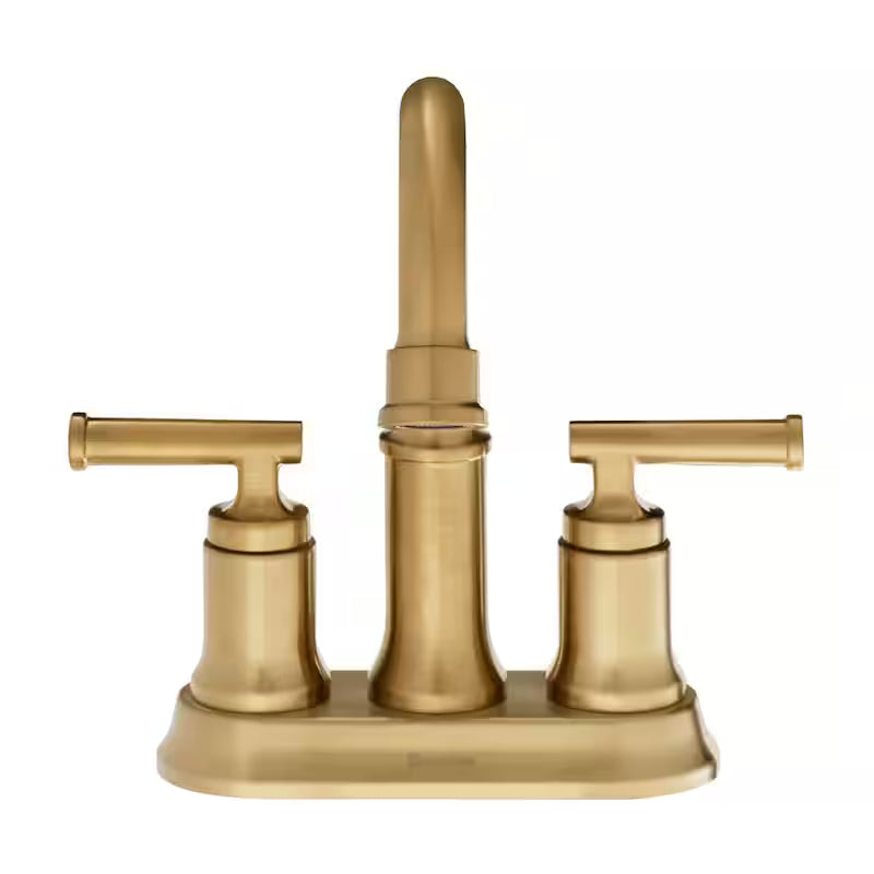 4 in. Centerset Double-Handle High-Arc Bathroom Faucet Matte Gold 2-Pack Q177043