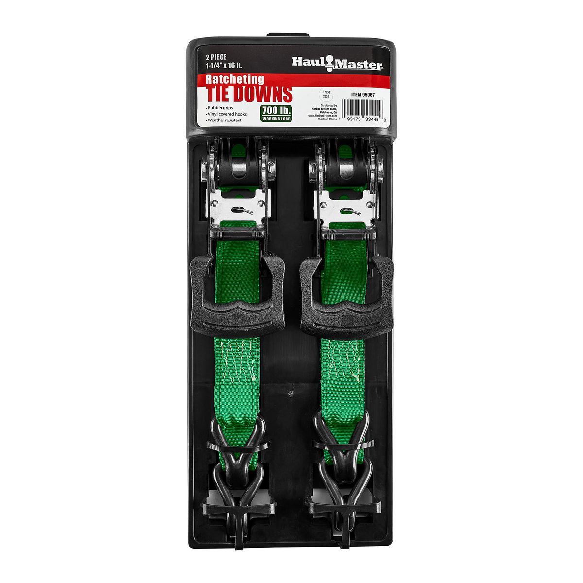 700 lb. Capacity 1-1/4 in. x 16 ft. Ratcheting Tie-Downs 2-Pack U527769