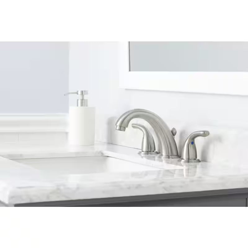8 in. Widespread Double-Handle High-Arc Bathroom Faucet in Brushed Nickel L699035