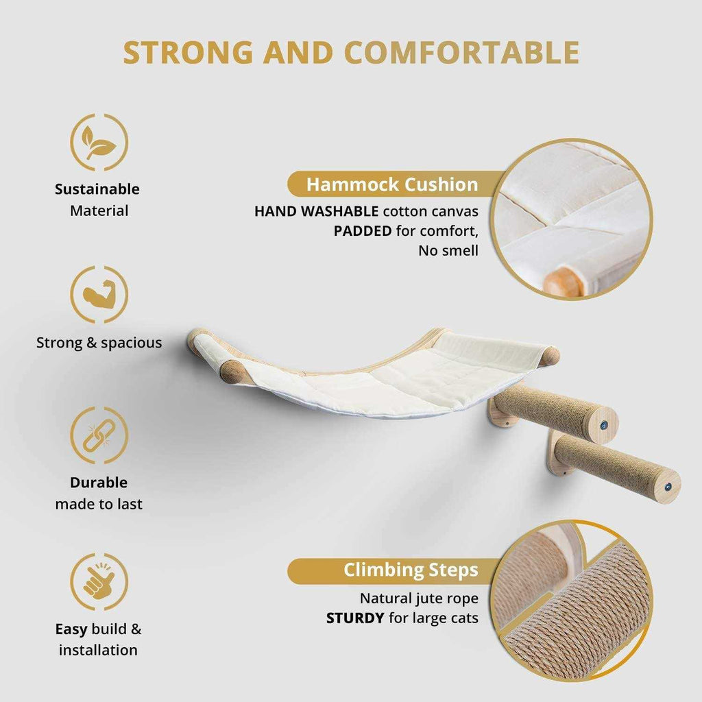 Wall Mounted Cat Hammock with Two Steps Q2052
