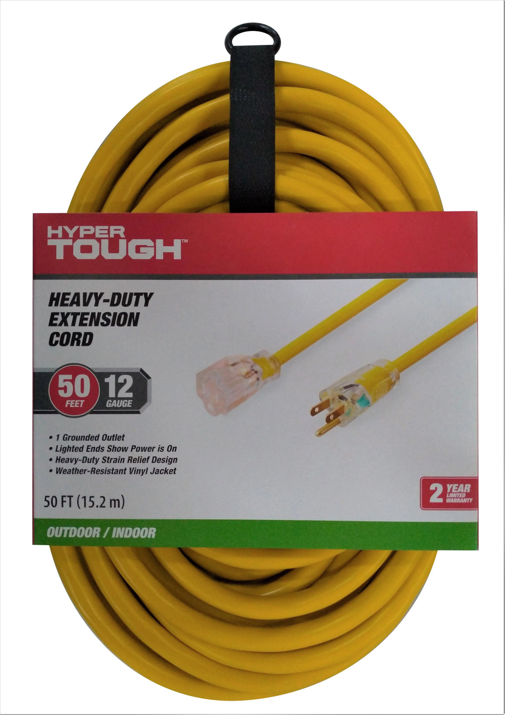 50ft Heavy Duty Yellow Vinyl Extension Cord V58118