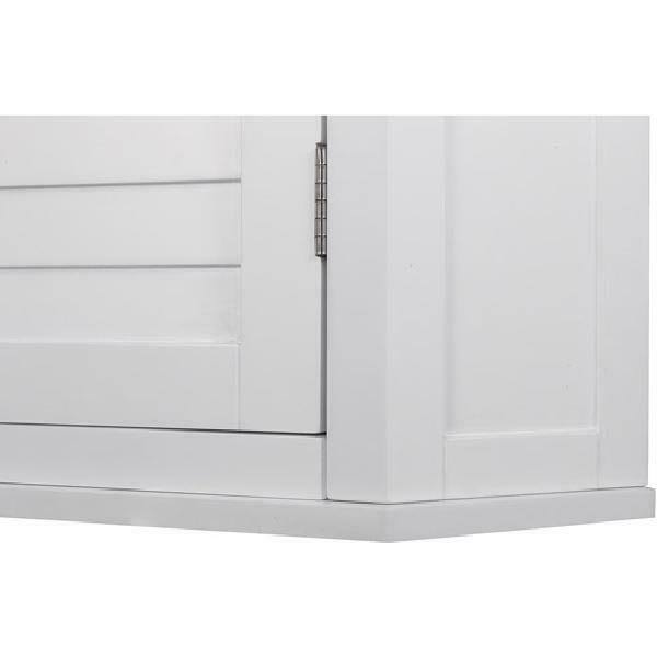 White Corner Bathroom Floor Cabinet O353190