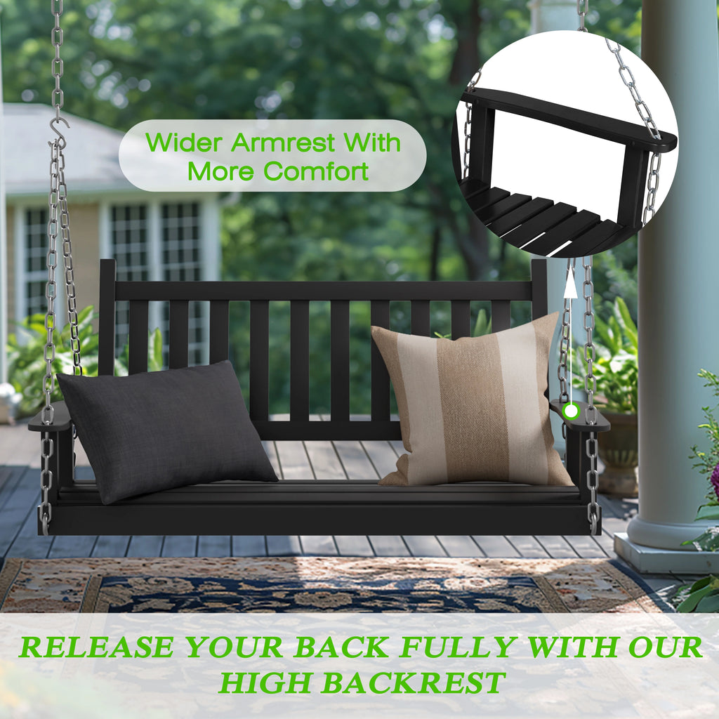 2-Seat Hanging Wooden Porch Swing P752365
