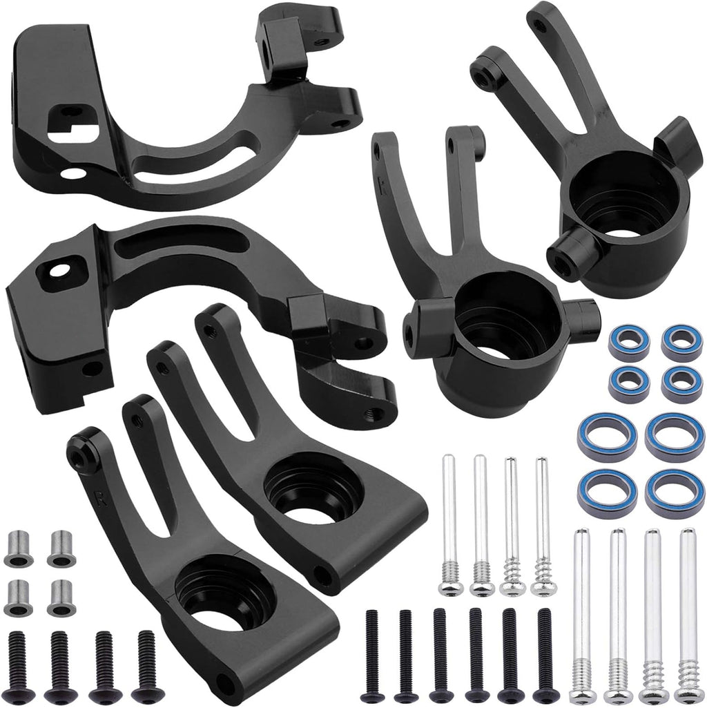 Aluminum Front Steering Block Knuckles & C-Hubs & Rear Hubs (Black) W6079