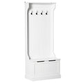 White 3-in-1 Hall Tree with Storage Bench W9339