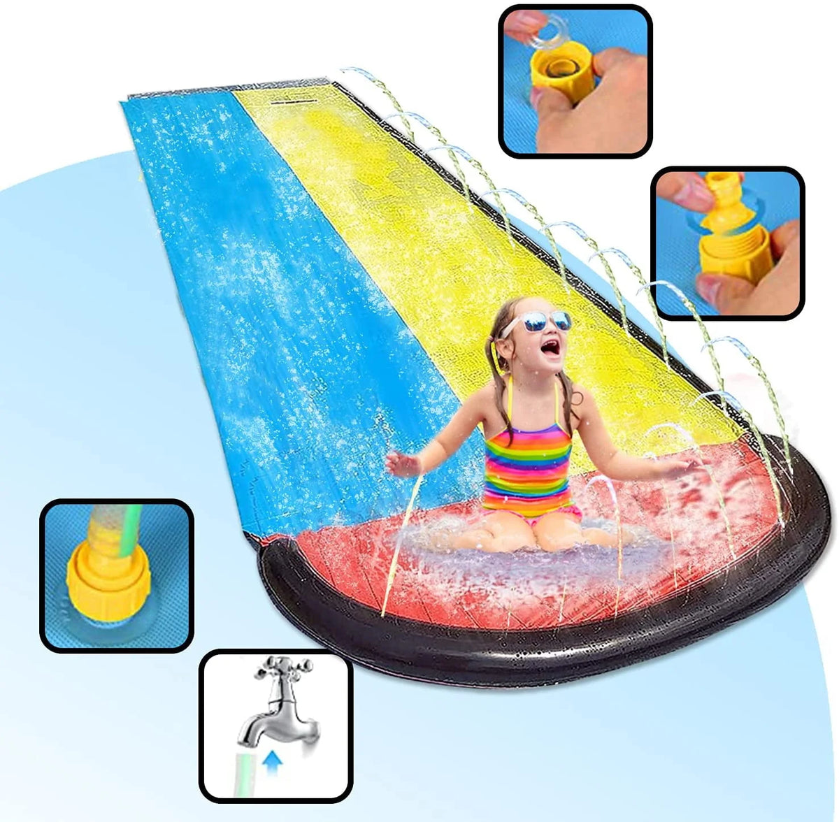 15.5ft Inflatable Water Slide with Sprinklers P1207