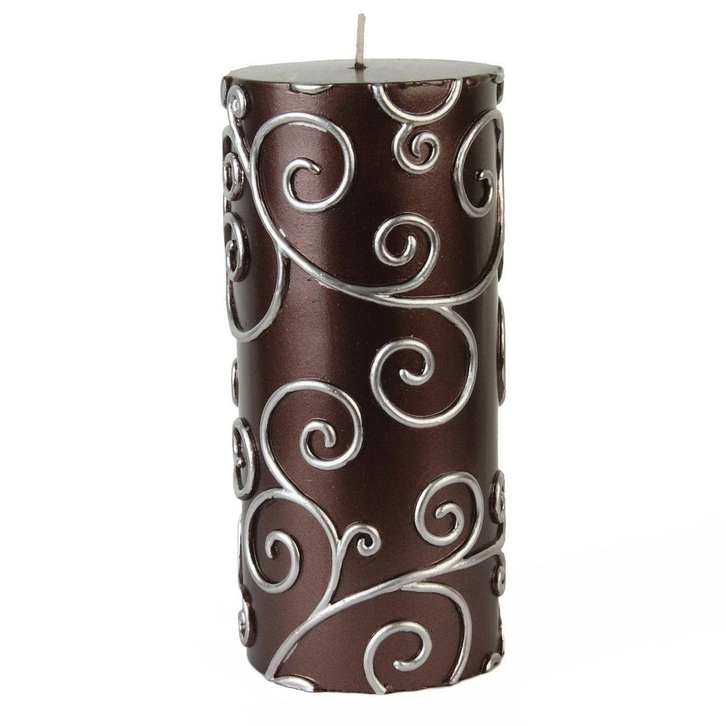 Purple Scroll Pillar Candle 12Pcs L18396