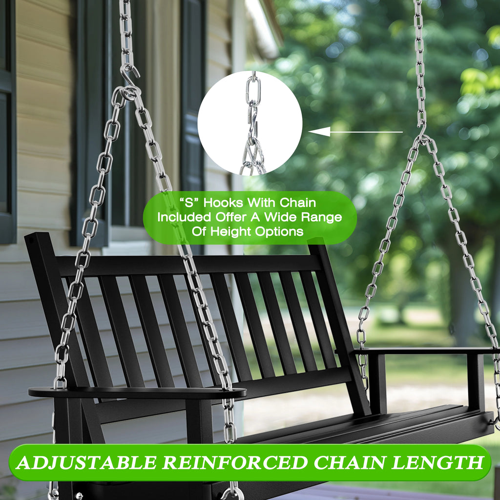 2-Seat Hanging Wooden Porch Swing P752365
