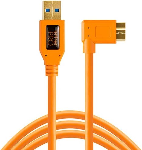 USB 3.0 to Micro-B Right Angle Cable, 15' (4.6m), High-Visibility Orange C928911