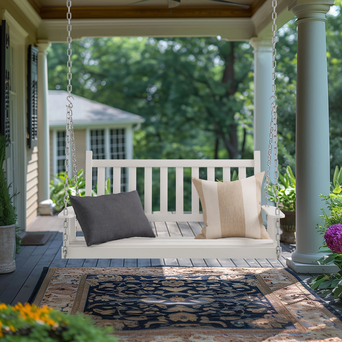 2-Seat Hanging Wooden Porch Swing P752365